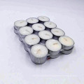 Hot selling factory wholesale high quality 100pcs per bag white tealight candle with aluminum holder